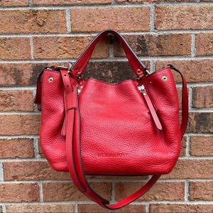 Burberry Red Leather Maidstone Medium Bag